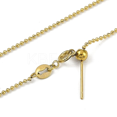 Ion Plating(IP) 304 Stainless Steel Ball Chains Necklaces NJEW-H042-10G-1