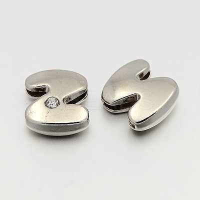 Letter Slider Beads for Watch Band Bracelet Making ALRI-O012-Z-NR-1