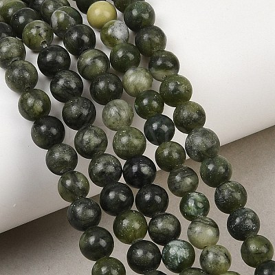 Natural Chinese Jade Beads Strands G-F363-6mm-1