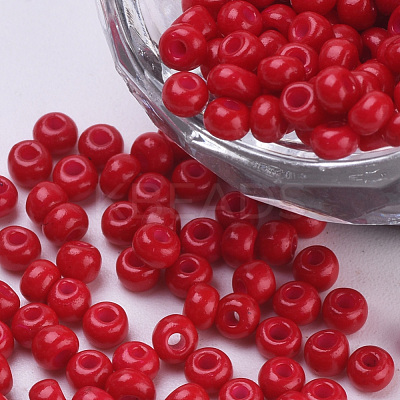 Baking Paint 8/0 Glass Seed Beads SEED-Q025-3mm-L30-1