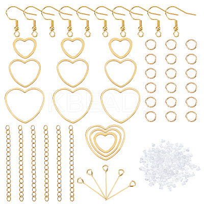 Heart Drop Earring DIY Making Kit DIY-UN0003-03-1