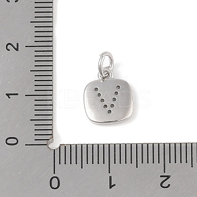 Rack Plating Brass Micro Pave CLear Cubic Zirconia Charms KK-E110-14P-V-1