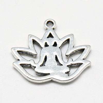 Tibetan Style Alloy Yoga Theme Pendants TIBE-S301-005AS-NR-1