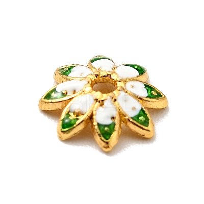Multi-Petal Alloy Enamel Bead Caps FIND-G029-02G-02-1