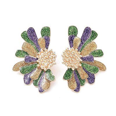 Carnival Theme Glitter Zinc Alloy Stud Earrings EJEW-D087-02KCG-1