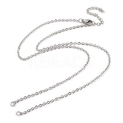 Tarnish Resistant 304 Stainless Steel Cable Chains Necklace Makings AJEW-P119-04B-P-1