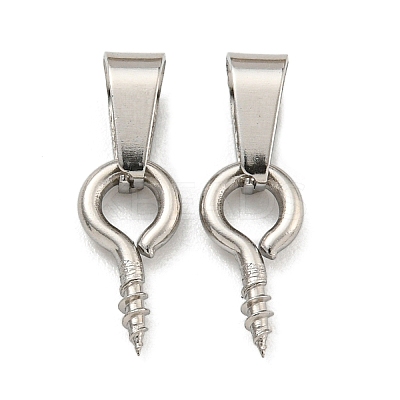 Tarnish Resistant 304 Stainless Steel Screw Eye Pin Peg Bails STAS-R233-01C-P-1