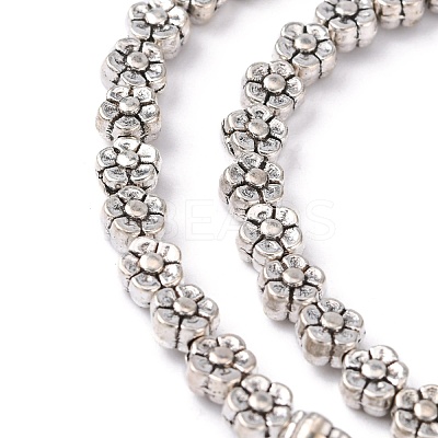 Tibetan Style Flower Alloy Bead Strands TIBEB-O007-01-NR-1