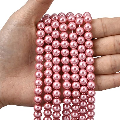 Eco-Friendly Glass Pearl Beads Strands HY-A008-8mm-RB109-1