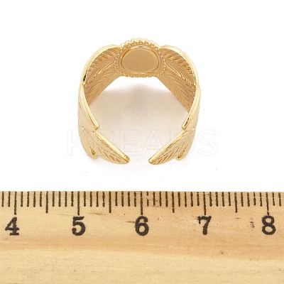 Brass Cuff Rings for Women RJEW-B119-10G-1