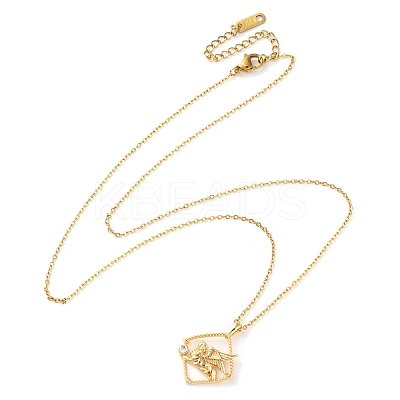 Brass Clear Cubic Zirconia Pendant Necklaces for Women LS-NJEW-B121-01G-03-1