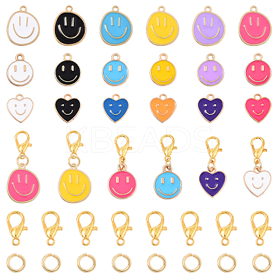 DIY Smiling Face Pendant Decorations Making Kit DIY-YW0017-56-1