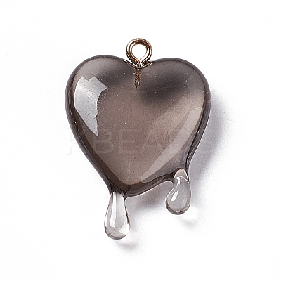 Transparent Resin Pendants RESI-F028-01B-1