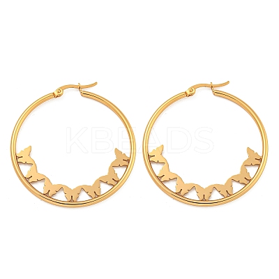 304 Stainless Steel Huggie Hoop Earrings EJEW-P282-01B-G-1