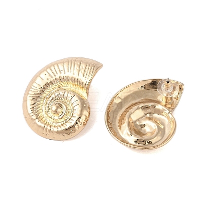 Conch Alloy Stud Earrings for Women EJEW-A112-07KCG-1