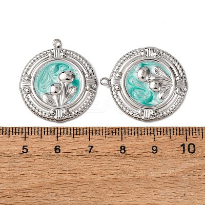 304 Stainless Steel Enamel Pendants STAS-P406-22P-1