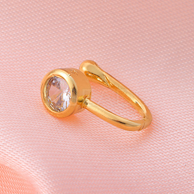 Brass Micro Pave Clear Cubic Zirconia Clip on Nose Rings WG43D72-16-1
