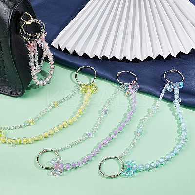 4Pcs 4 Colors Transparent Acrylic Beaded Purse Chain Strap Extenders HJEW-GO00104-1
