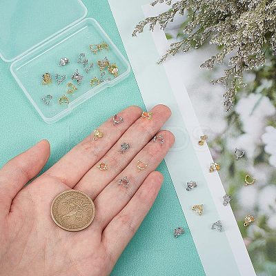 40Pcs 2 Colors Rack Plating Brass Ice Pick Pinch Bails KK-FH0004-27-1