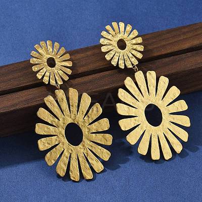 304 Stainless Steel Dangle Stud Earrings for Women EJEW-K268-12A-G-1