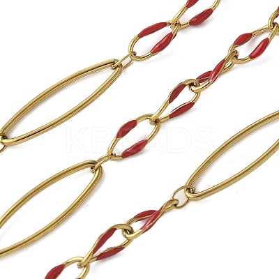 304 Stainless Steel Enamel Link Chains CHS-U003-01G-09-1