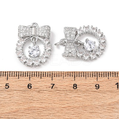Brass Micro Pave Clear Cubic Zirconia Pendants KK-Z142-06P-1