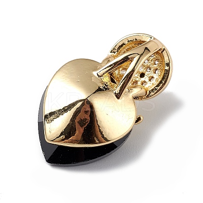 Real 18K Gold Plated Rack Plating Brass Micro Pave Cubic Zirconia Pendants KK-C015-25G-01-1