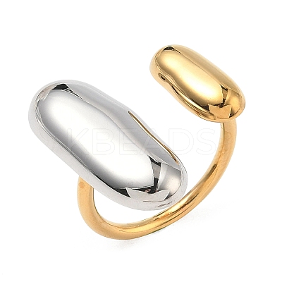 304 Stainless Steel Cuff Open Rings for Women RJEW-B158-02GP-01-1