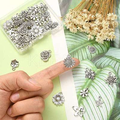 Sunflower Tibetan Style Alloy Pendants TIBEP-CJ0001-09-RS-1