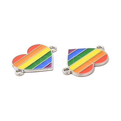 Rainbow Color Alloy Enamel Connector Charms ENAM-C005-13P-1