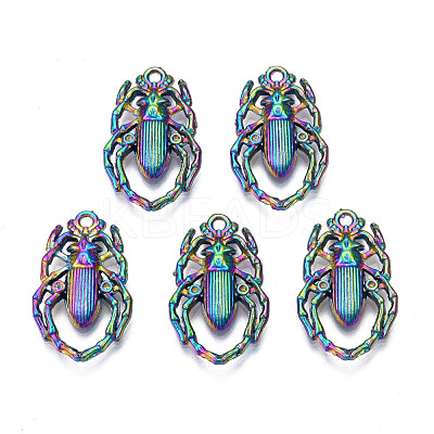 Rainbow Color Alloy Pendant Rhinestone Settings PALLOY-N156-182-NR-1