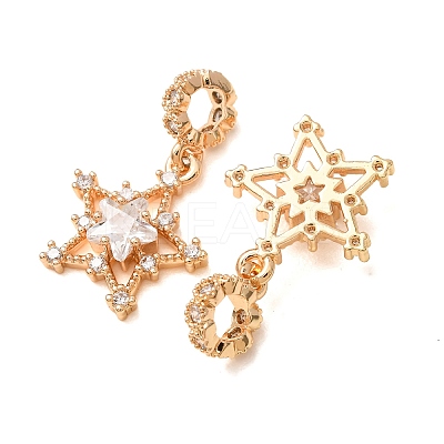 Brass Pave Clear Cubic Zirconia European Dangle Charms CU-CBAEC99-26G-1