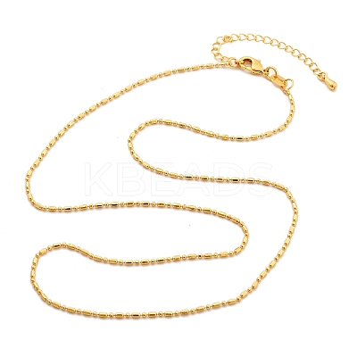 Brass Ball Chain Necklaces KK-P304-03G-1