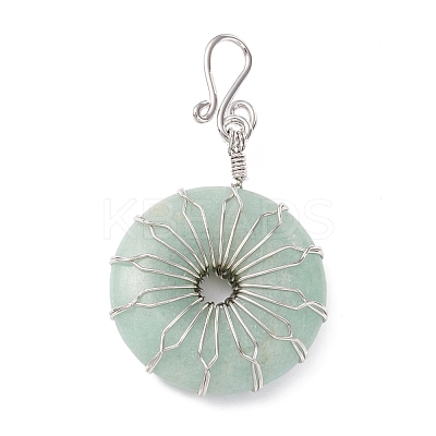 Natural Green Aventurine Big Pendants G-P459-01P-C-1