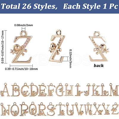 26Pcs 26 Styles Alloy Pendants FIND-SC0013-78-1
