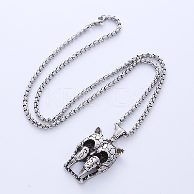 Vintage Men's Punk 304 Stainless Steel Animal Pendant Necklaces PN8087-1
