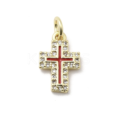 Brass Micro Pave Cubic Zirconia Pendants KK-A278-15G-02-1