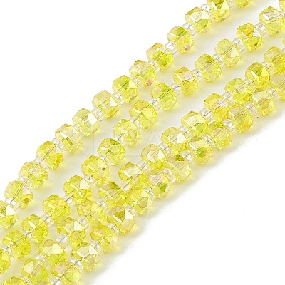 Transparent Electroplate Glass Beads Strands EGLA-F153-AB01-1
