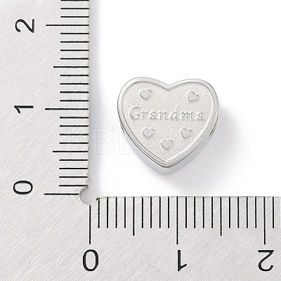 Mother's Day Tarnish Resistant 304 Stainless Steel European Beads STAS-K286-04J-P-1