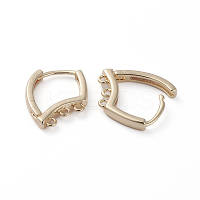 Brass Huggie Hoop Earring Findings KK-K379-04G-1