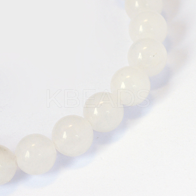 Natural White Jade Round Bead Strands X-G-E334-8mm-13-1