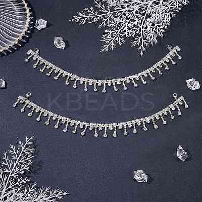 2pcs Crystal Glass Rhinestone Shoes Chain FIND-NB0002-33-1