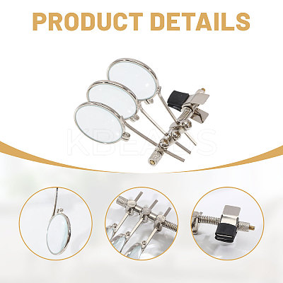 2Pcs Portable Clip-On Magnifying Glass AJEW-CA0005-33-1