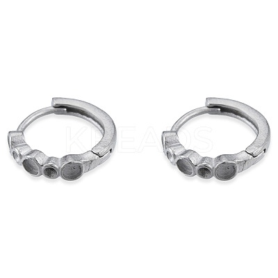 Tarnish Resistant 304 Stainless Steel Hoop Earrings Findings STAS-N092-190-1