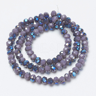 Electroplate Opaque Solid Color Glass Beads Strands EGLA-A034-P4mm-I17-1