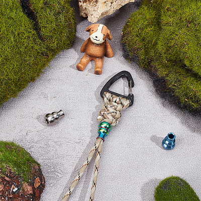 3Pcs 3 Colors Outdoor EDC Tool Titanium Alloy Parachute Rope European Beads FIND-NB0004-97B-1