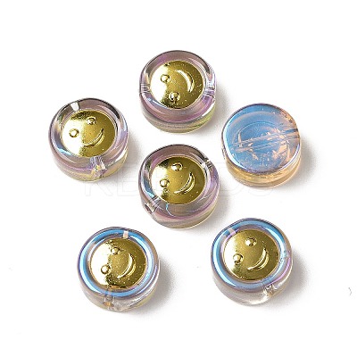 Transparent Spray Painted Glass Beads GLAA-I050-15-1