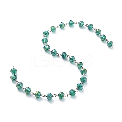 Handmade Electroplate Glass Beaded Chains X-AJEW-JB00529-05-1