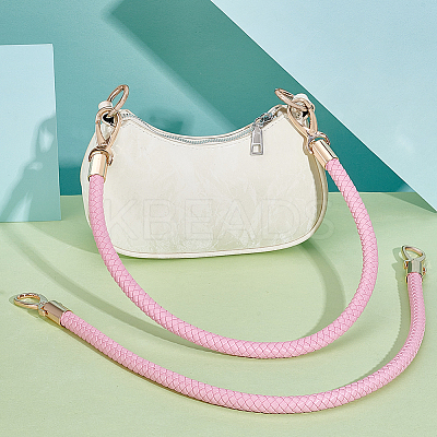 Imitation Leather Braided Round Cord Bag Handles with Zinc Alloy Clasps FIND-WH0126-941A-02-1