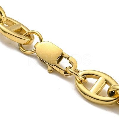 Ion Plating(IP) 304 Stainless Steel Oval Link Chain Bracelets LS-BJEW-D030-11A-G-1